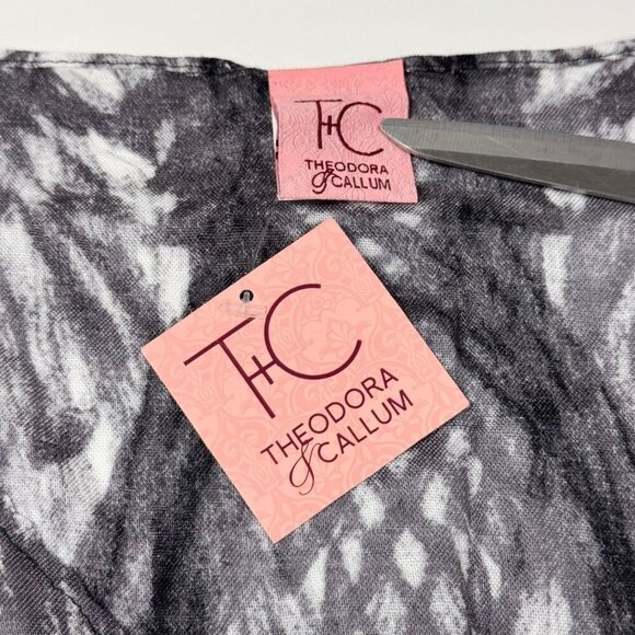 Theodora & Callum Caftan Dress One Size Beach Cover-Up Bird Printed Fringe Boho - Picture 6 of 10